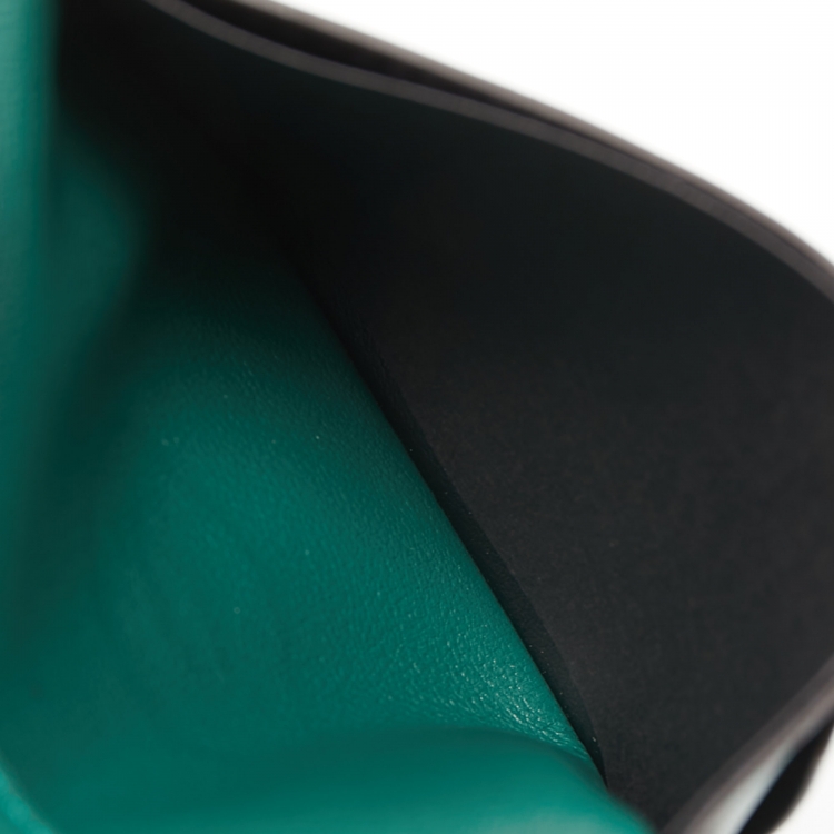 Pre Owned Cartier Green Leather Must De Cartier Card Holder