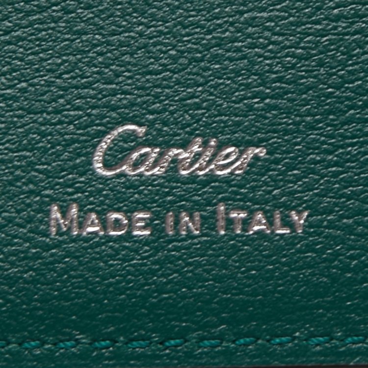 Pre Owned Cartier Green Leather Must De Cartier Card Holder