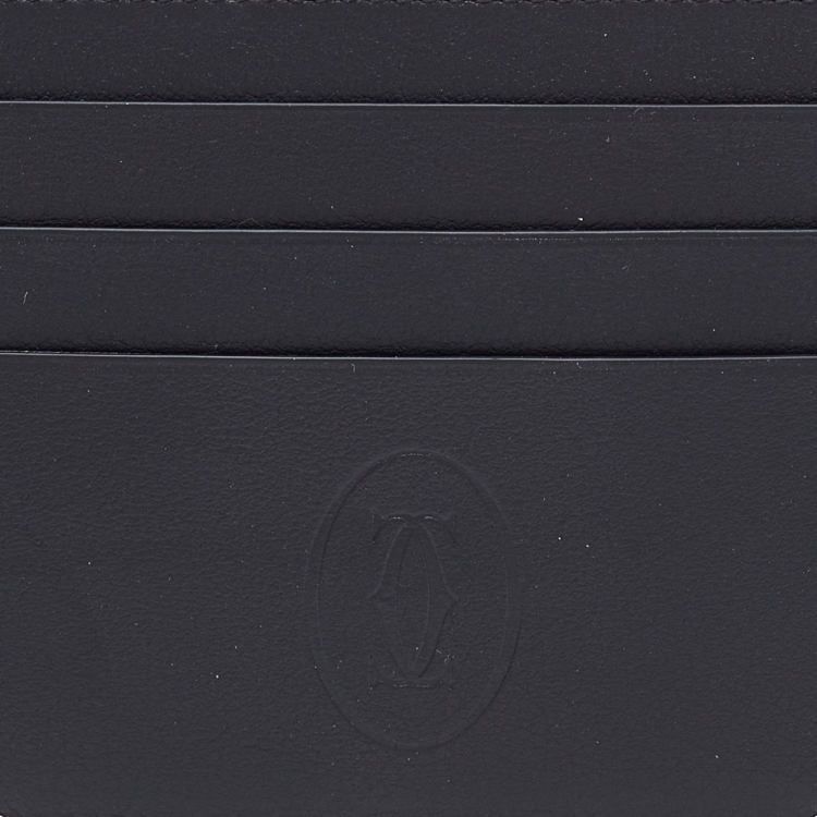 Pre Owned Cartier Black Leather Must de Cartier Card Holder