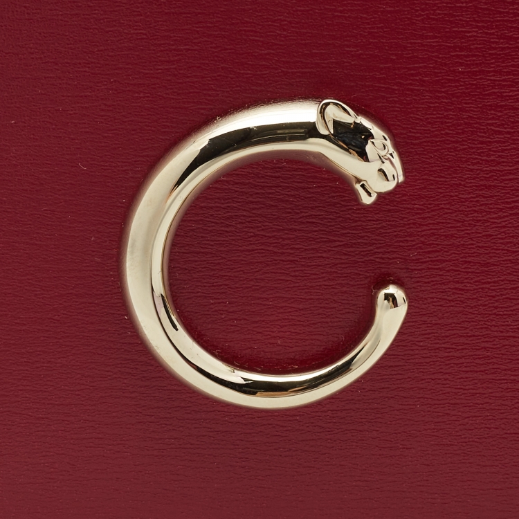 مملوكة مسبقًا Cartier Red Leather Panthère de Cartier Card Holder 