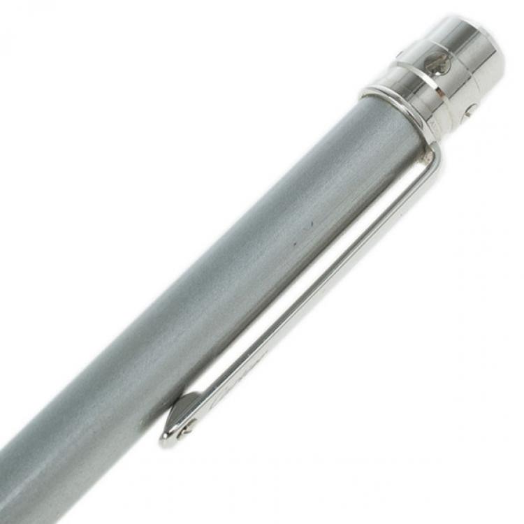 Pre Owned Cartier Silver Lacquer Santos de Cartier Ballpoint Pen