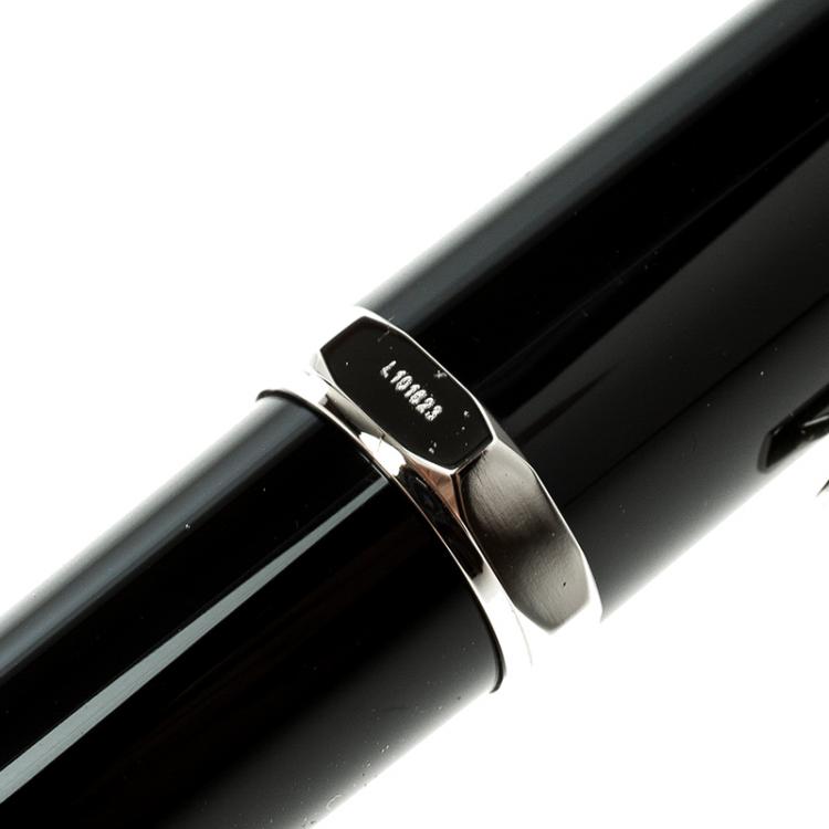 Pre Owned Cartier Santos-Dumont Black Composite Palladium Finish Rollerball Pen