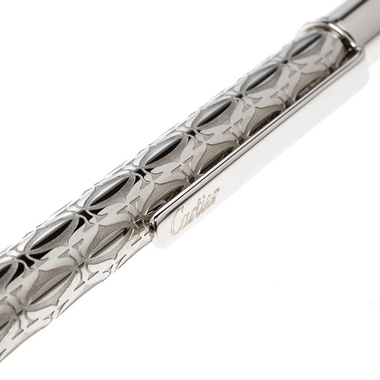 Pre Owned Cartier C De Cartier Palladium Finish Ballpoint Pen