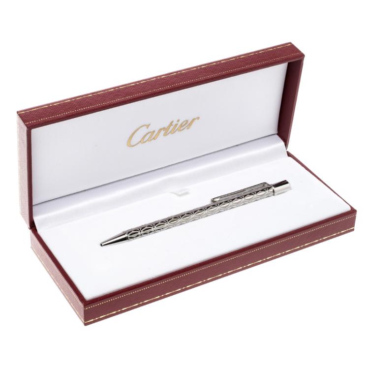 Pre Owned Cartier C De Cartier Palladium Finish Ballpoint Pen