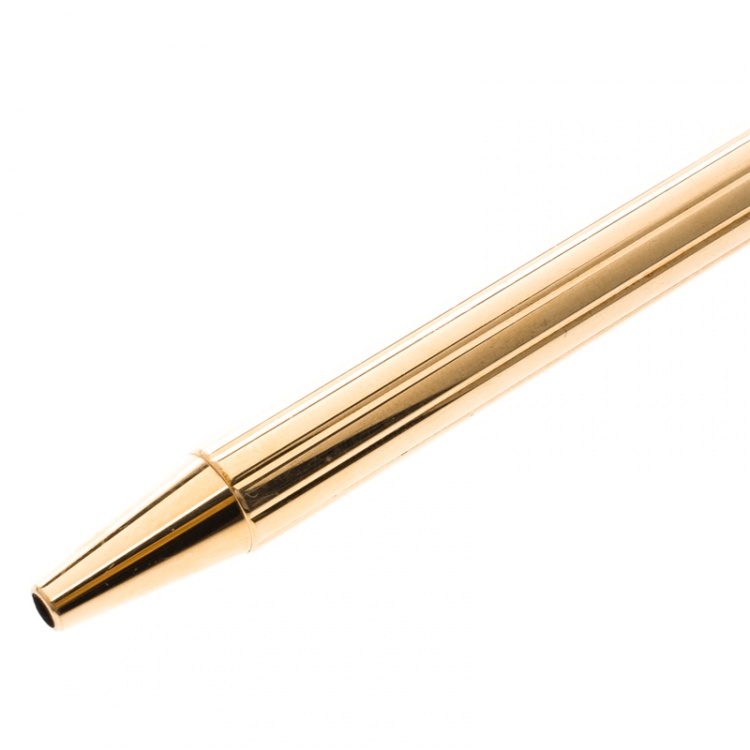 Pre Owned Cartier Santos De Cartier Gold Plated Ballpoint Pen
