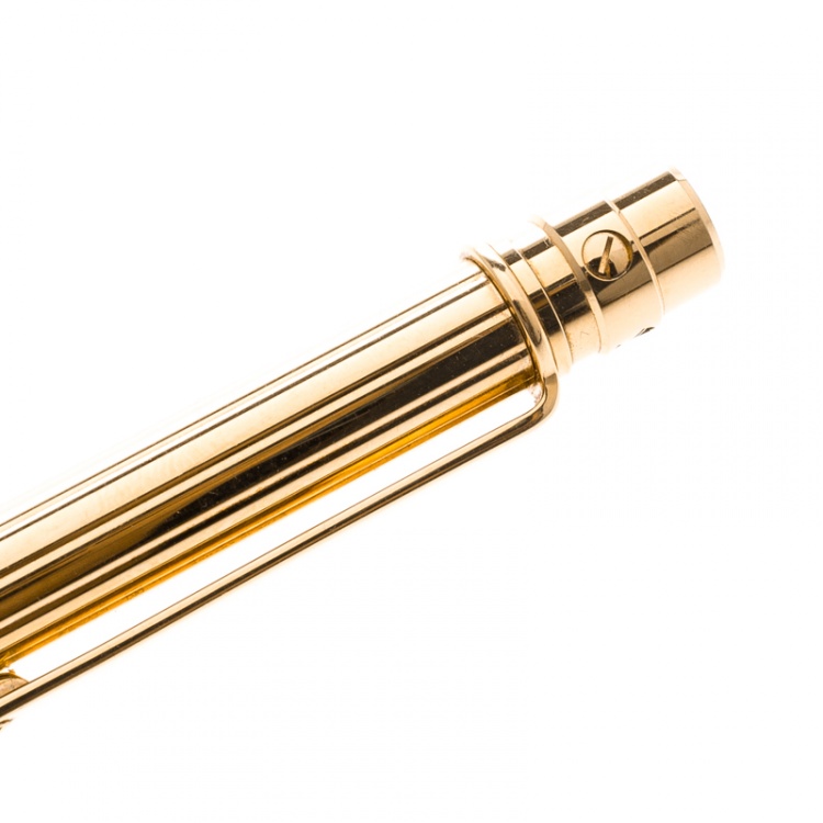 Pre Owned Cartier Santos De Cartier Gold Plated Ballpoint Pen