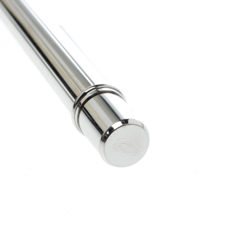 Pre Owned Cartier Textured Silver Tone Ballpoint Pen