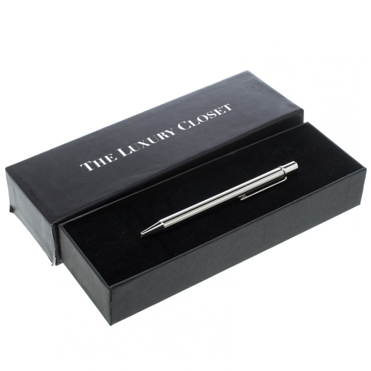 Pre Owned Cartier Textured Silver Tone Ballpoint Pen