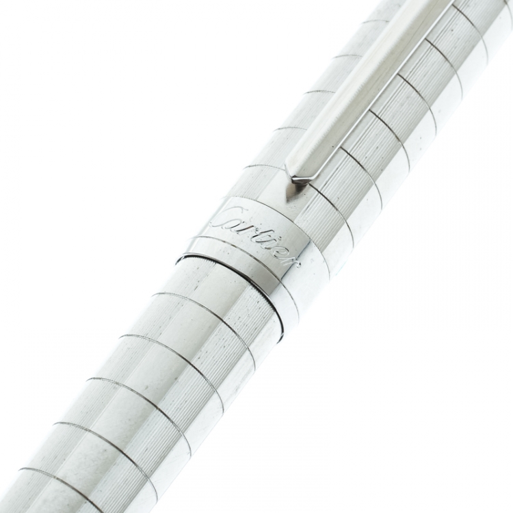 Pre Owned Cartier Pasha de Cartier Textured Platinum Finish Ballpoint Pen