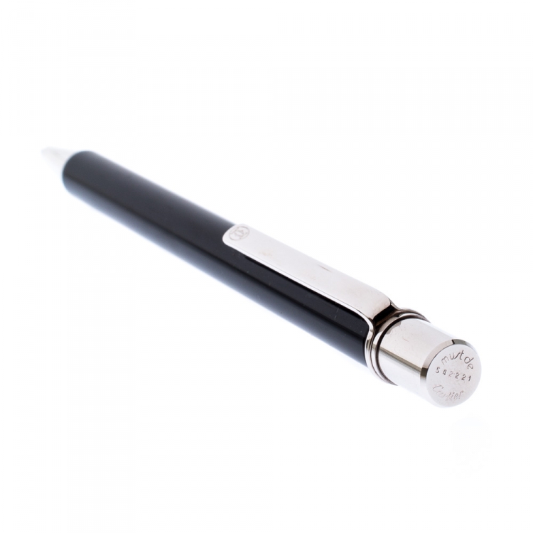 Pre Owned Cartier Black Lacquer Must de Cartier Ballpoint Pen