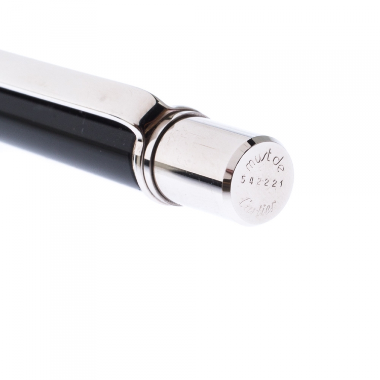 Pre Owned Cartier Black Lacquer Must de Cartier Ballpoint Pen