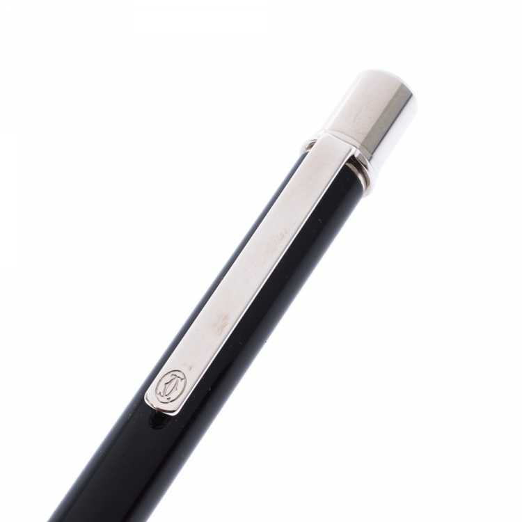 Pre Owned Cartier Black Lacquer Must de Cartier Ballpoint Pen