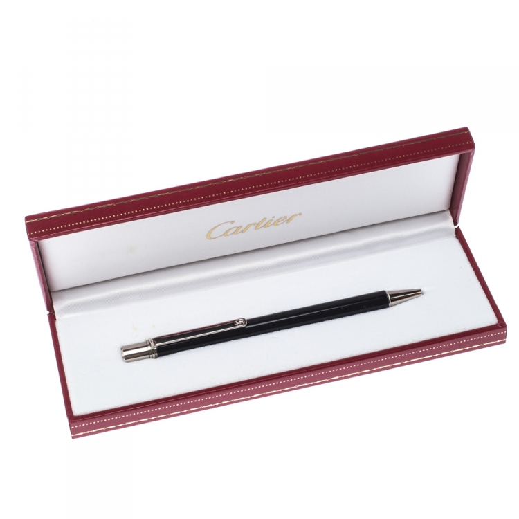 Pre Owned Cartier Black Lacquer Must de Cartier Ballpoint Pen