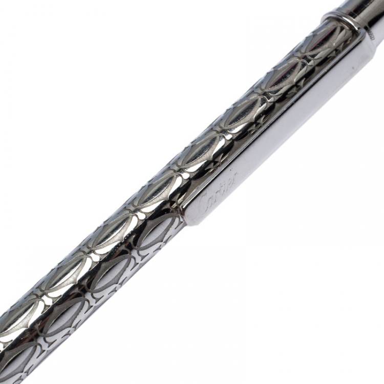 Pre Owned Cartier C De Cartier Palladium Finish Ballpoint Pen