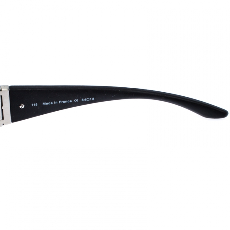 Pre Owned Cartier Black/Grey Matte Santos Sport 115 Shield Sunglasses