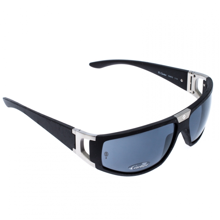 Auth. Cartier Mens Sport Sunglasses - Santos de Rimmed - Polarized Black  Lenses