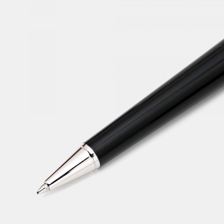 Pre Owned Cartier Santos de Cartier Black Composite Two Tone Ballpoint Pen
