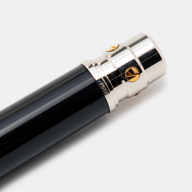 Pre Owned Cartier Santos de Cartier Black Composite Two Tone Ballpoint Pen