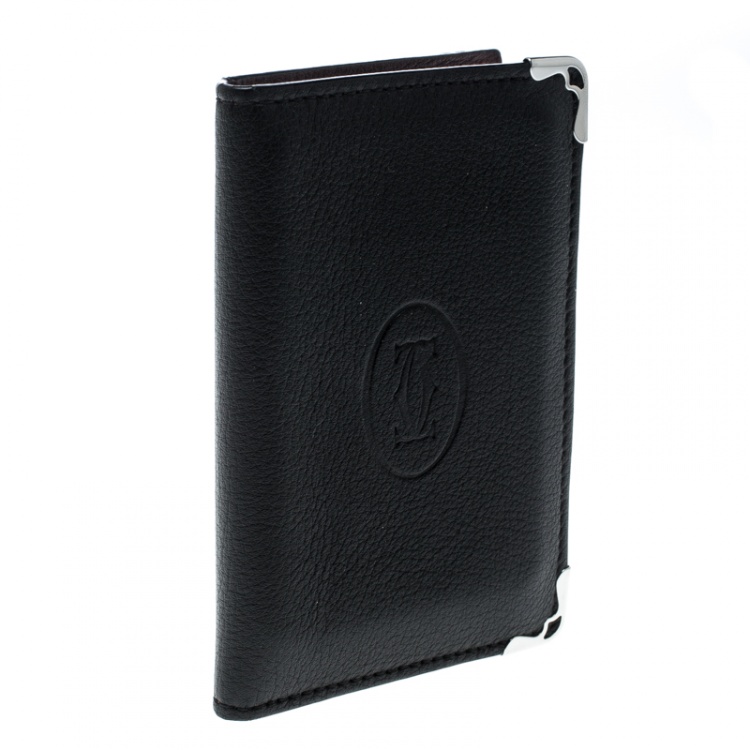 مملوكة مسبقًا Cartier Black Leather Must De Cartier Card Holder