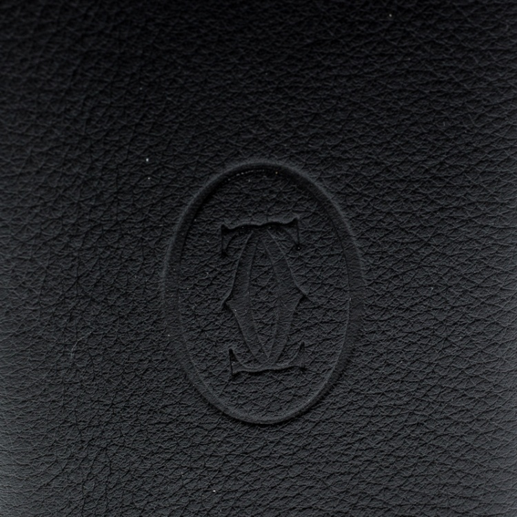 مملوكة مسبقًا Cartier Black Leather Must De Cartier Card Holder
