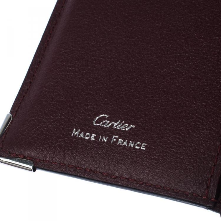Pre Owned Cartier Black Leather Must De Cartier Card Holder