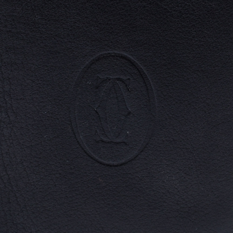 Pre Owned Cartier Black Leather Must De Cartier Card Holder