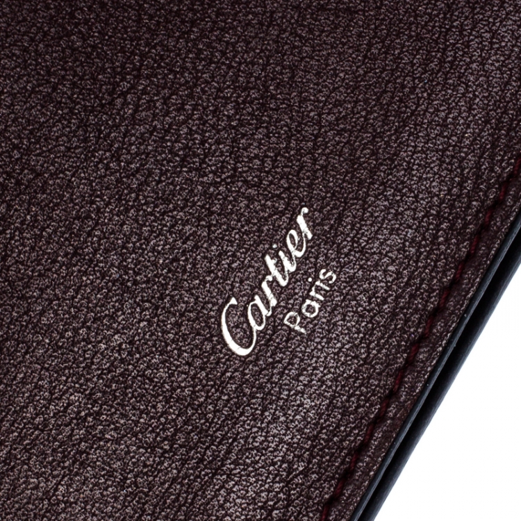Pre Owned Cartier Black Leather Marcello de Cartier Bifold Wallet