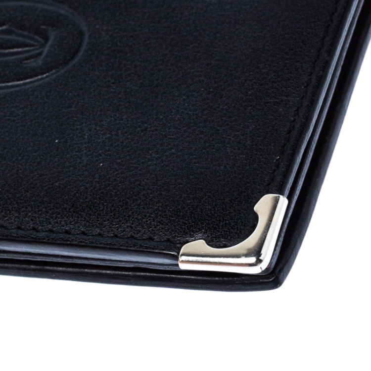 Pre Owned Cartier Black Leather Marcello de Cartier Bifold Wallet