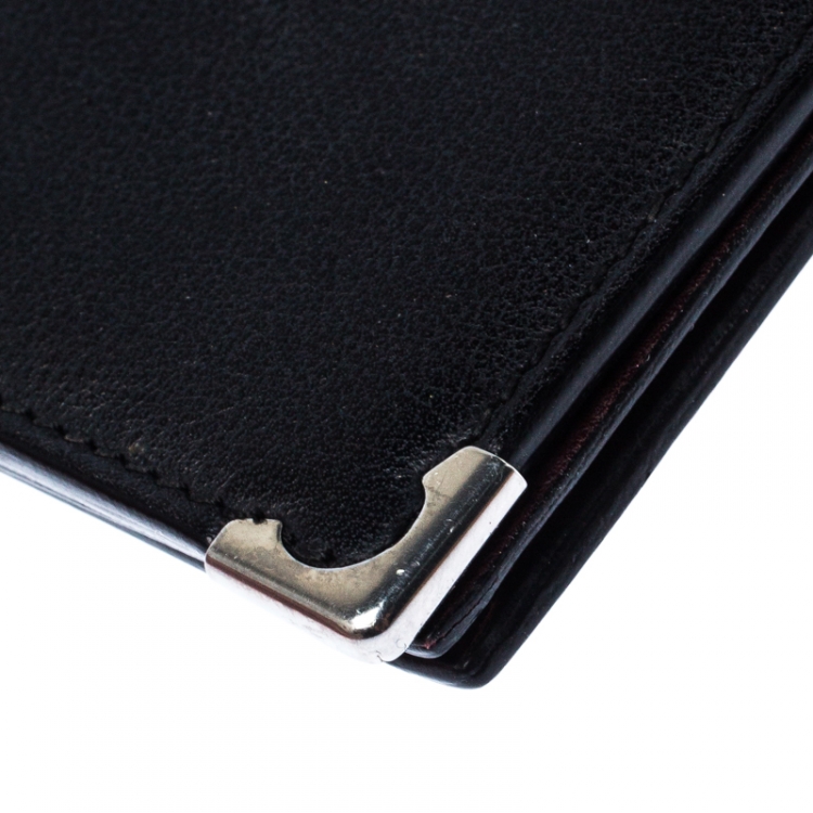 Pre Owned Cartier Black Leather Marcello de Cartier Bifold Wallet