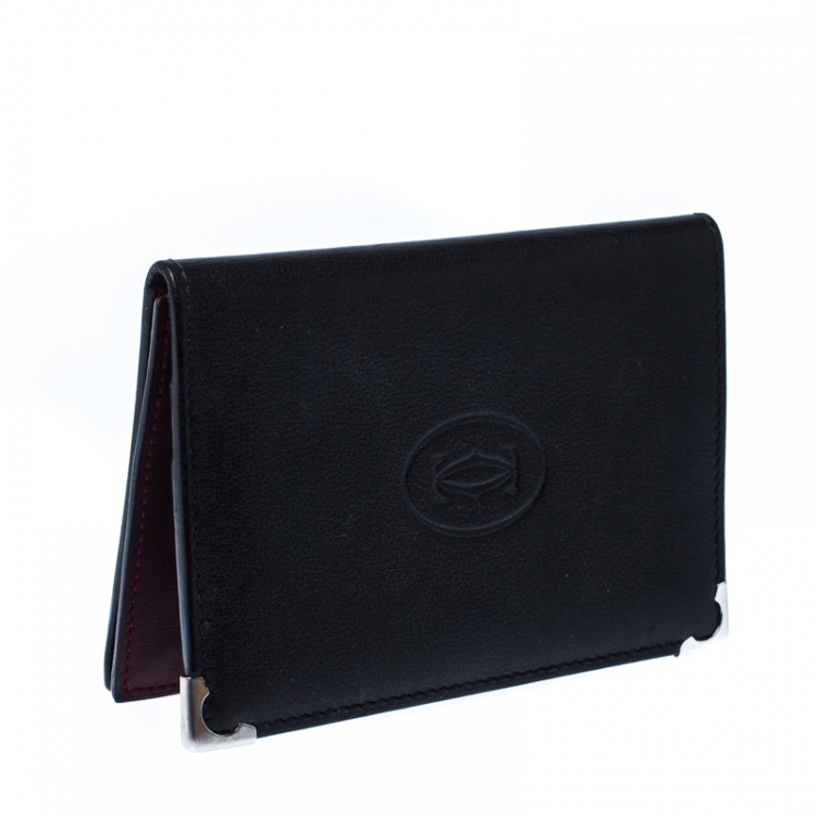 Pre Owned Cartier Black Leather Marcello de Cartier Bifold Wallet