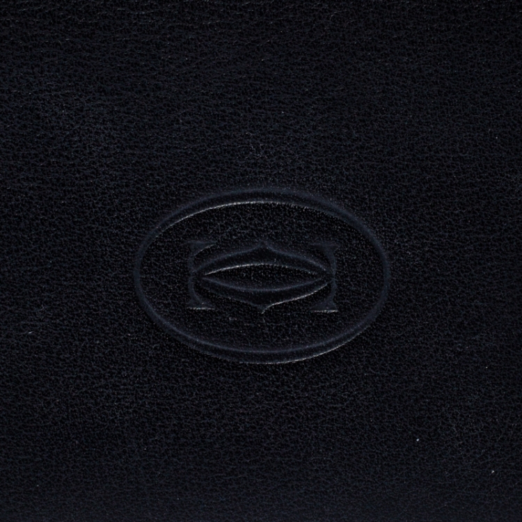 Pre Owned Cartier Black Leather Marcello de Cartier Bifold Wallet