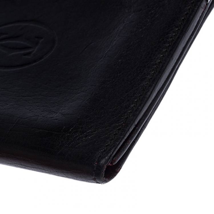 Pre Owned Cartier Black Leather Must De Cartier Bifold Wallet