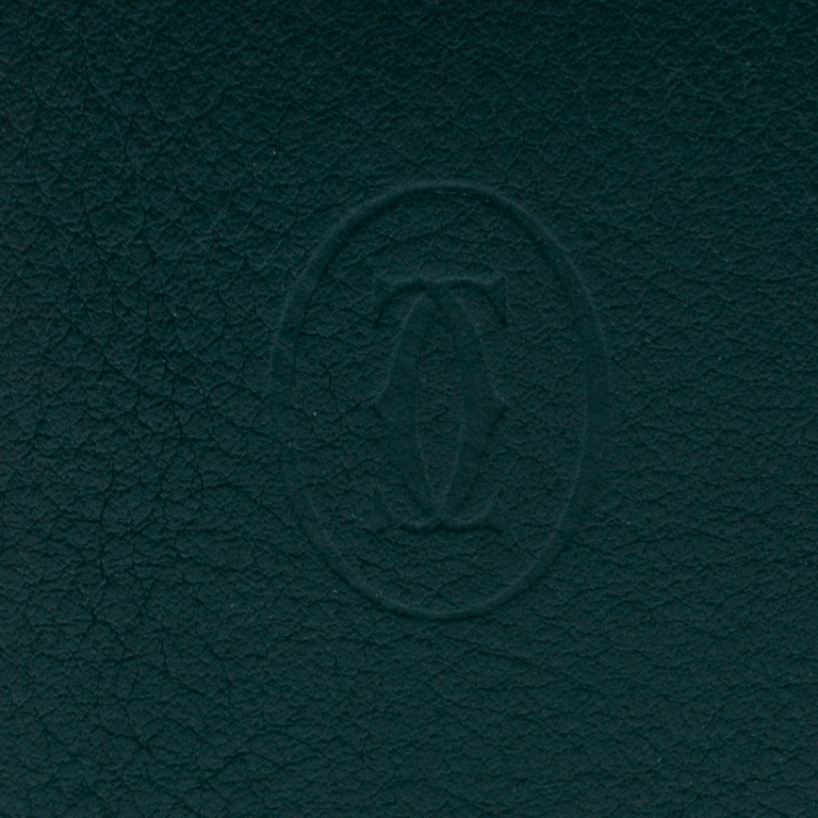 مملوكة مسبقًا Cartier Green Leather Must De Cartier Card Holder