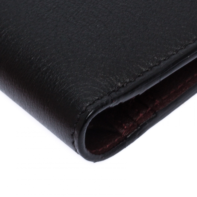 Pre Owned Cartier Black Leather Must De Cartier Bifold Wallet