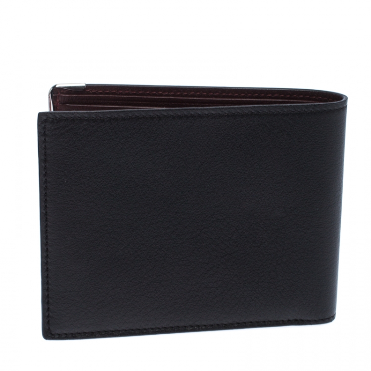 Pre Owned Cartier Black Leather Must De Cartier Bifold Wallet