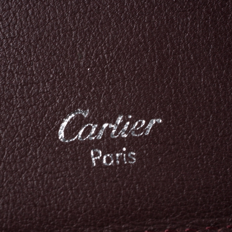 Pre Owned Cartier Black Leather Must De Cartier Card Holder