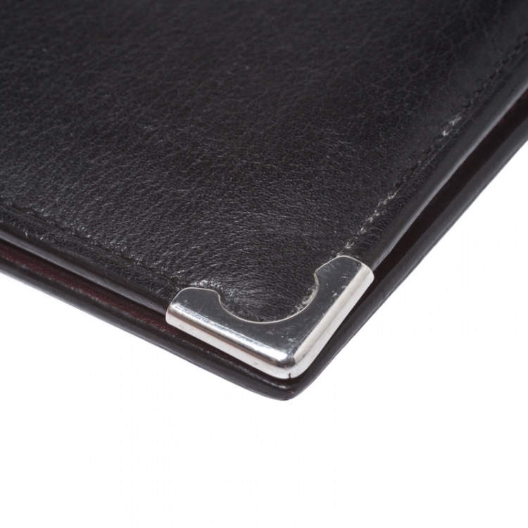Pre Owned Cartier Black Leather Must De Cartier Card Holder