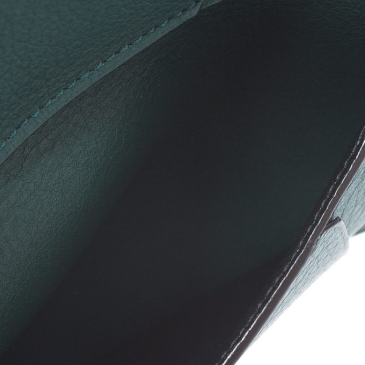 Pre Owned Cartier Green Leather Must De Cartier Card Holder