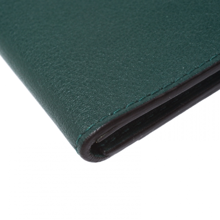 Pre Owned Cartier Green Leather Must De Cartier Card Holder