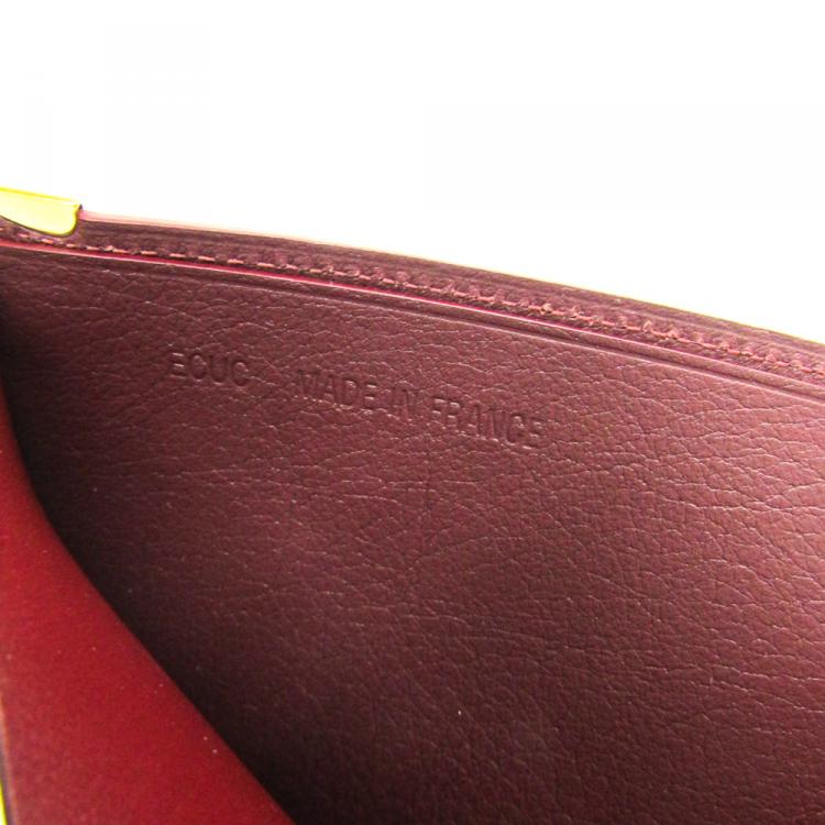 Pre Owned Cartier Bordeaux Leather Must Bifold Wallet 