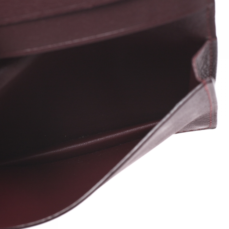Pre Owned Cartier Burgundy Leather Must De Cartier Card Holder