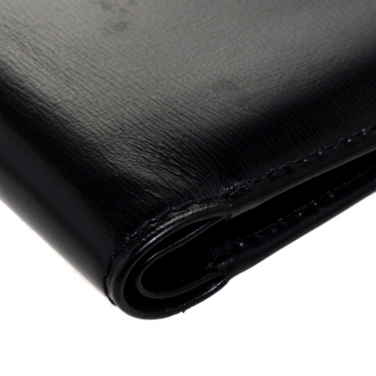 Pre Owned Cartier Black Leather Must De Cartier Bifold Wallet