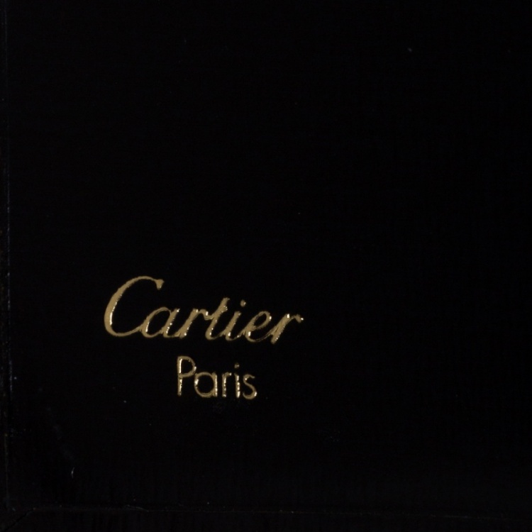 Pre Owned Cartier Black Leather Must De Cartier Bifold Wallet