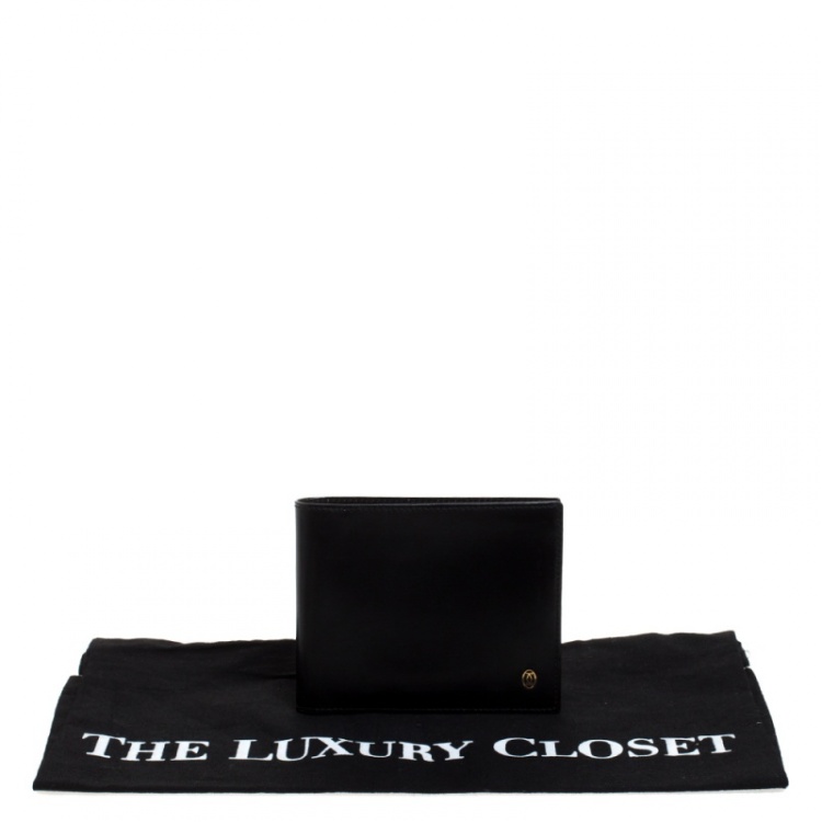 Pre Owned Cartier Black Leather Must De Cartier Bifold Wallet