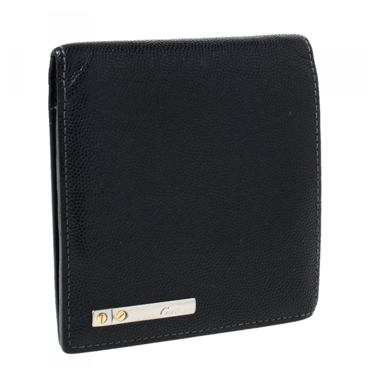 Pre Owned  Cartier Cartier Black Leather Must De Cartier Bifold Wallet