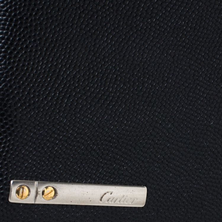 Pre Owned  Cartier Cartier Black Leather Must De Cartier Bifold Wallet