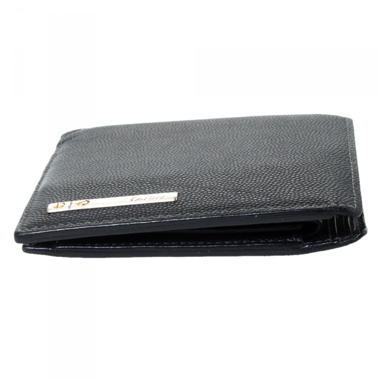 Pre Owned  Cartier Cartier Black Leather Must De Cartier Bifold Wallet
