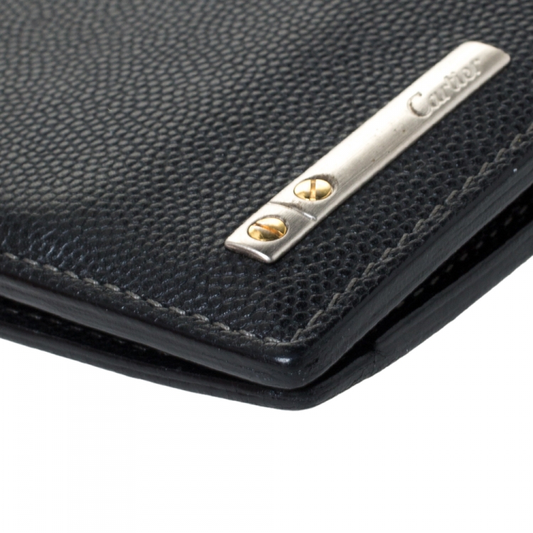 Pre Owned  Cartier Cartier Black Leather Must De Cartier Bifold Wallet
