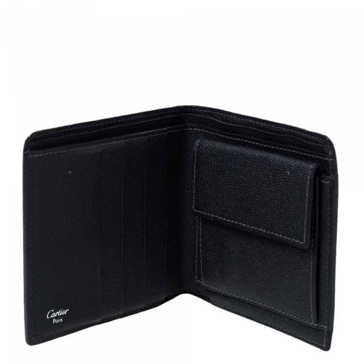 Pre Owned  Cartier Cartier Black Leather Must De Cartier Bifold Wallet