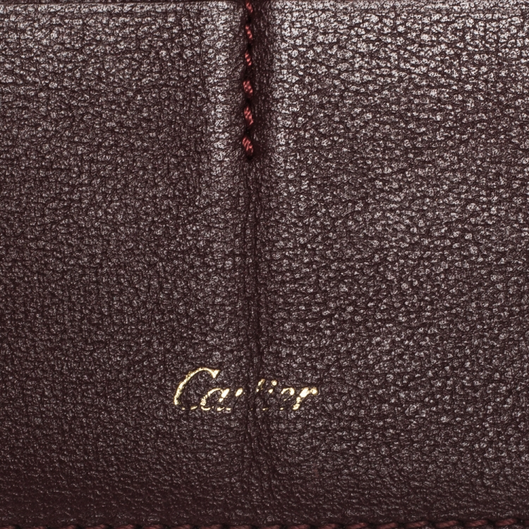 Pre Owned Cartier Burgundy Leather Must de Cartier Continental Wallet